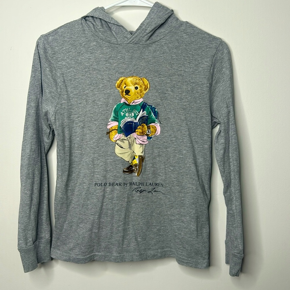 Gray polo, Ralph Lauren, long sleeve tee